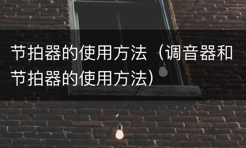 节拍器的使用方法（调音器和节拍器的使用方法）