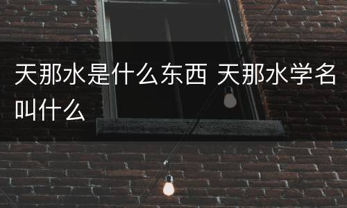 天那水是什么东西 天那水学名叫什么