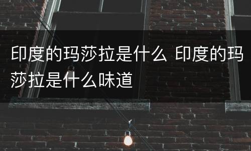 印度的玛莎拉是什么 印度的玛莎拉是什么味道