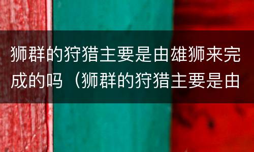 狮群的狩猎主要是由雄狮来完成的吗（狮群的狩猎主要是由雄狮来完成的吗为什么）