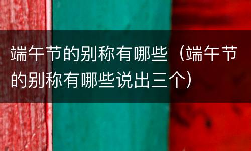 端午节的别称有哪些（端午节的别称有哪些说出三个）