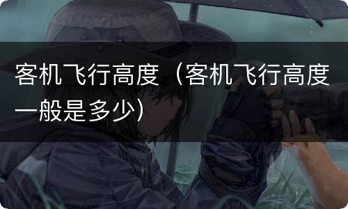 客机飞行高度（客机飞行高度一般是多少）