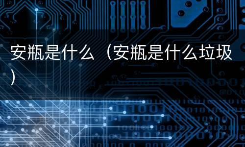 安瓶是什么（安瓶是什么垃圾）