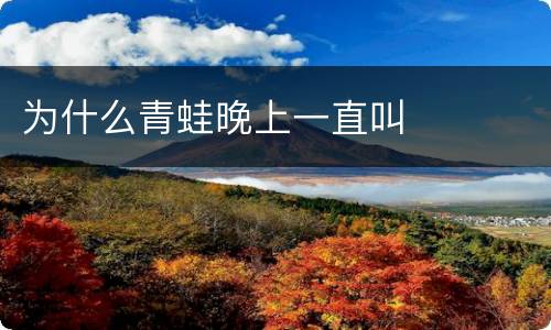 为什么青蛙晚上一直叫