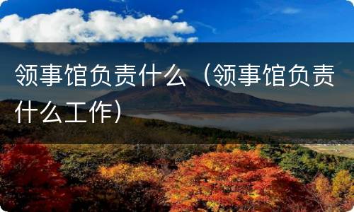 领事馆负责什么（领事馆负责什么工作）