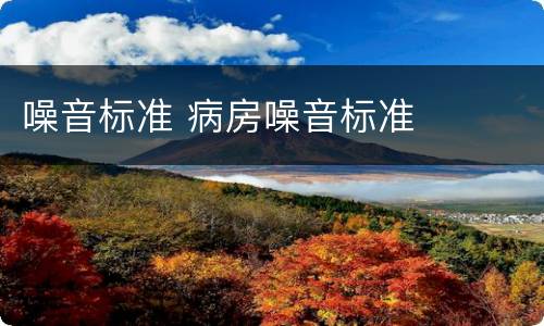 噪音标准 病房噪音标准