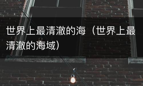 世界上最清澈的海（世界上最清澈的海域）