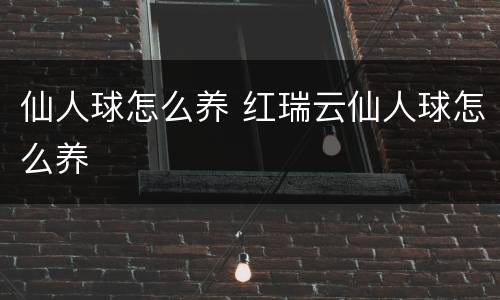 仙人球怎么养 红瑞云仙人球怎么养