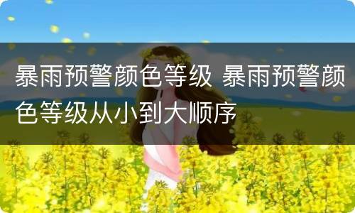 暴雨预警颜色等级 暴雨预警颜色等级从小到大顺序