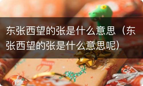 东张西望的张是什么意思（东张西望的张是什么意思呢）