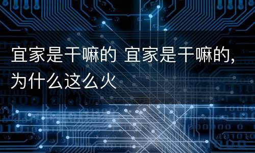 宜家是干嘛的 宜家是干嘛的,为什么这么火
