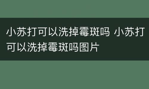 小苏打可以洗掉霉斑吗 小苏打可以洗掉霉斑吗图片