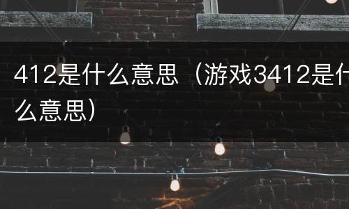 412是什么意思（游戏3412是什么意思）