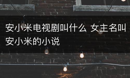 安小米电视剧叫什么 女主名叫安小米的小说
