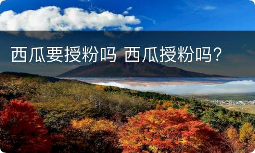 西瓜要授粉吗 西瓜授粉吗?