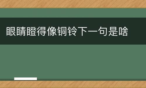 眼睛瞪得像铜铃下一句是啥