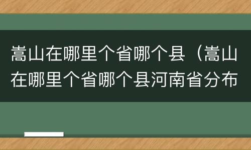 嵩山在哪里个省哪个县（嵩山在哪里个省哪个县河南省分布图）