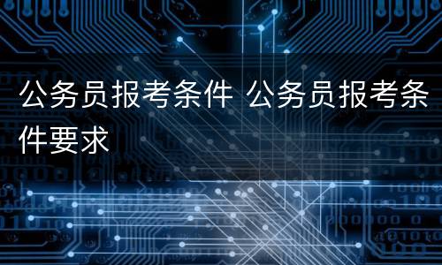 公务员报考条件 公务员报考条件要求