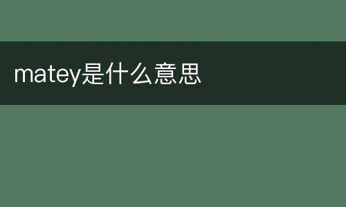 matey是什么意思