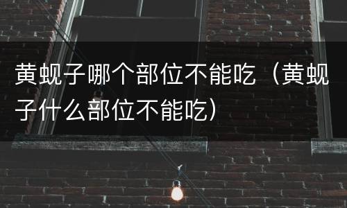 黄蚬子哪个部位不能吃（黄蚬子什么部位不能吃）