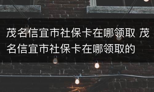 茂名信宜市社保卡在哪领取 茂名信宜市社保卡在哪领取的