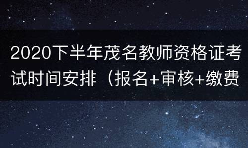2020下半年茂名教师资格证考试时间安排（报名+审核+缴费+准考证打印）