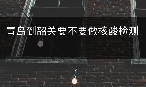 青岛到韶关要不要做核酸检测