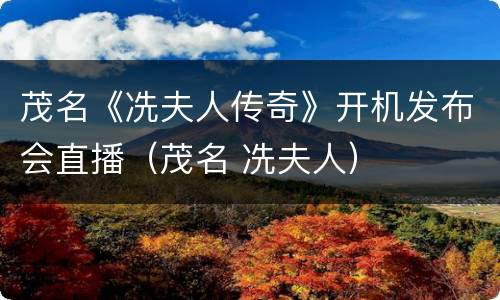 茂名《冼夫人传奇》开机发布会直播（茂名 冼夫人）