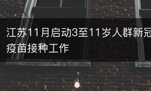 江苏11月启动3至11岁人群新冠疫苗接种工作
