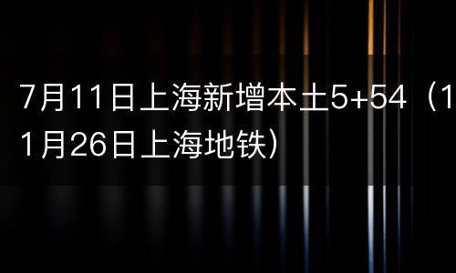 7月11日上海新增本土5+54（11月26日上海地铁）