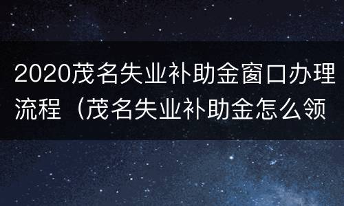 2020茂名失业补助金窗口办理流程（茂名失业补助金怎么领取）