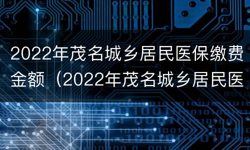 2022年茂名城乡居民医保缴费金额（2022年茂名城乡居民医保缴费金额是多少）
