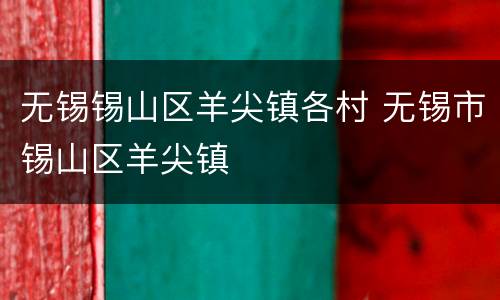 无锡锡山区羊尖镇各村 无锡市锡山区羊尖镇