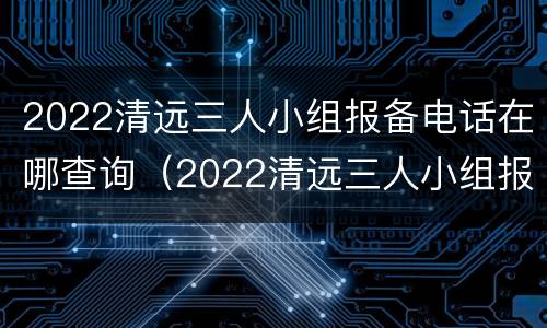 2022清远三人小组报备电话在哪查询（2022清远三人小组报备电话在哪查询到）