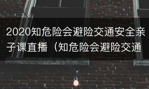2020知危险会避险交通安全亲子课直播（知危险会避险交通安全体验课直播）
