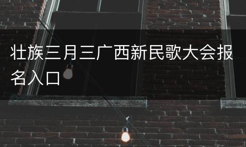 壮族三月三广西新民歌大会报名入口