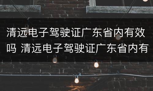 清远电子驾驶证广东省内有效吗 清远电子驾驶证广东省内有效吗