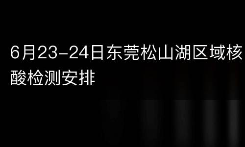 6月23-24日东莞松山湖区域核酸检测安排