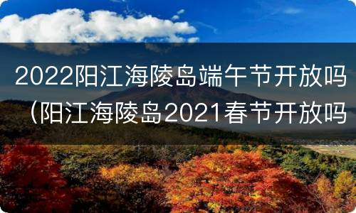 2022阳江海陵岛端午节开放吗（阳江海陵岛2021春节开放吗）