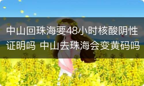 中山回珠海要48小时核酸阴性证明吗 中山去珠海会变黄码吗