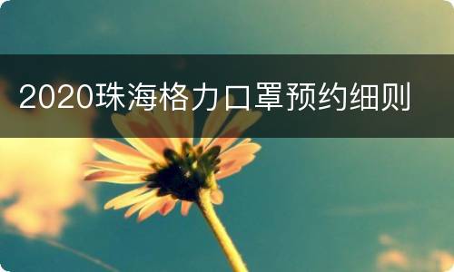 2020珠海格力口罩预约细则