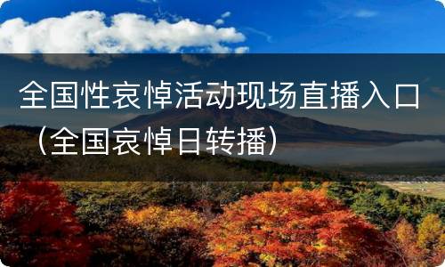 全国性哀悼活动现场直播入口（全国哀悼日转播）