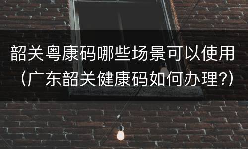 韶关粤康码哪些场景可以使用（广东韶关健康码如何办理?）