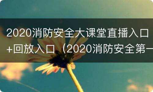2020消防安全大课堂直播入口+回放入口（2020消防安全第一课直播回放）
