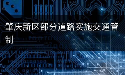 肇庆新区部分道路实施交通管制