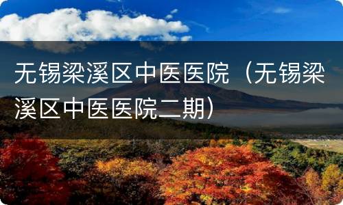 无锡梁溪区中医医院（无锡梁溪区中医医院二期）