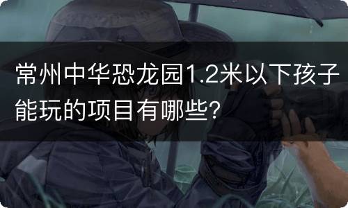 常州中华恐龙园1.2米以下孩子能玩的项目有哪些？