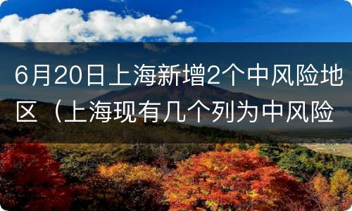 6月20日上海新增2个中风险地区（上海现有几个列为中风险地区）