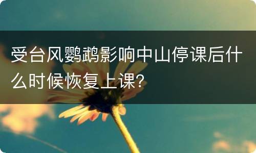 受台风鹦鹉影响中山停课后什么时候恢复上课？