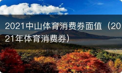 2021中山体育消费券面值（2021年体育消费券）